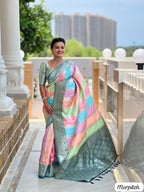 Soft Banarasi Multi Color Saree
