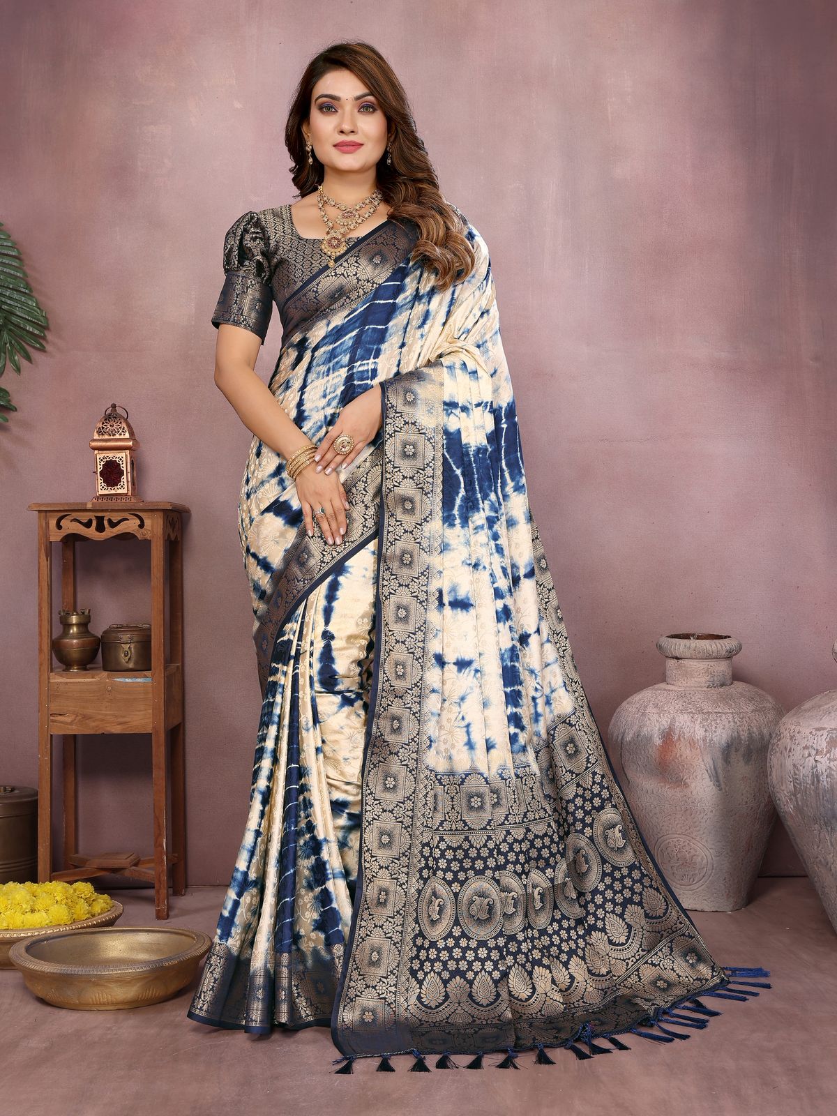 Pure Sibory With Soft Satin Silk Saree
