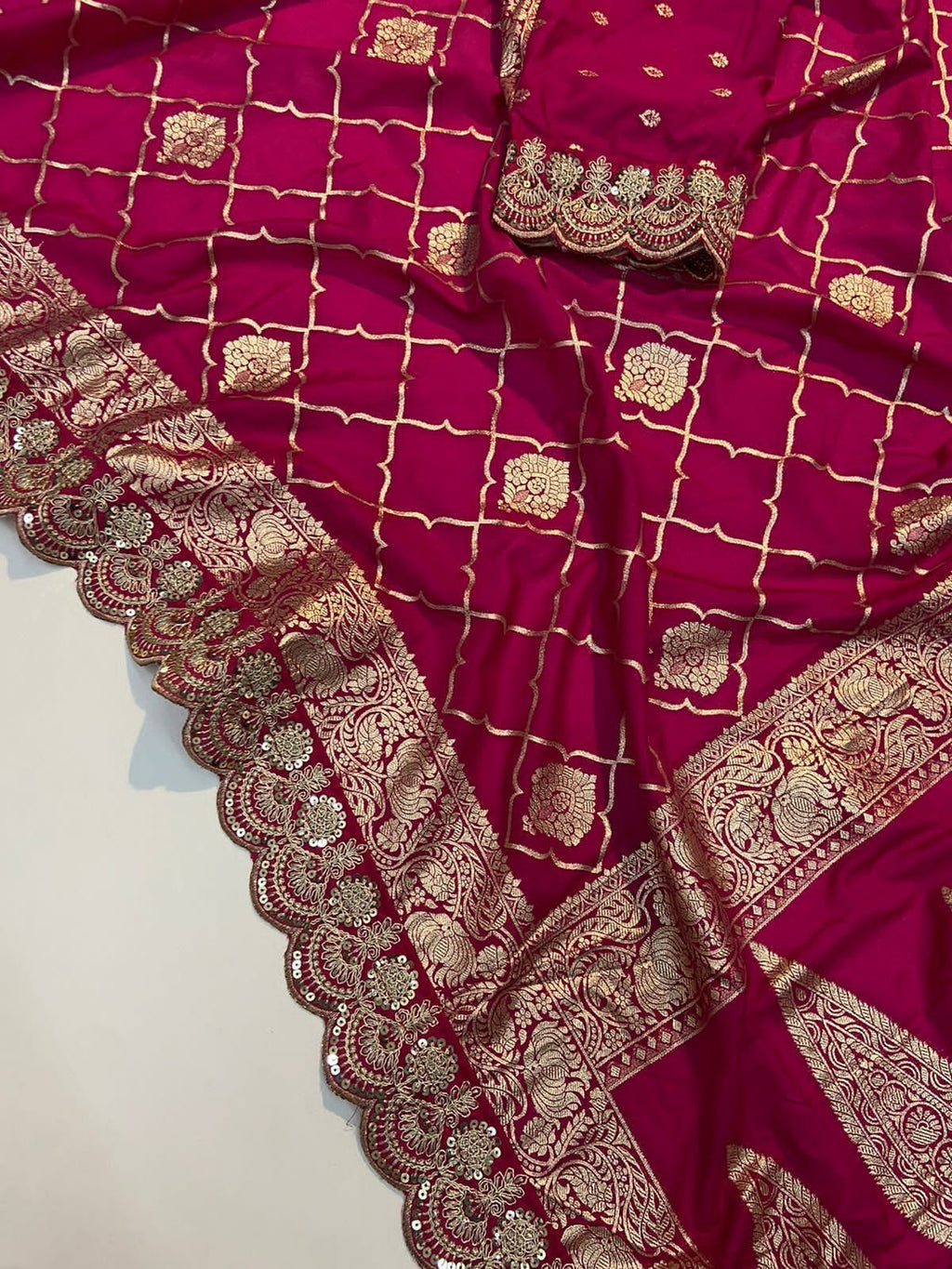 Pure Crepe Khadi Silk Pattu Saree