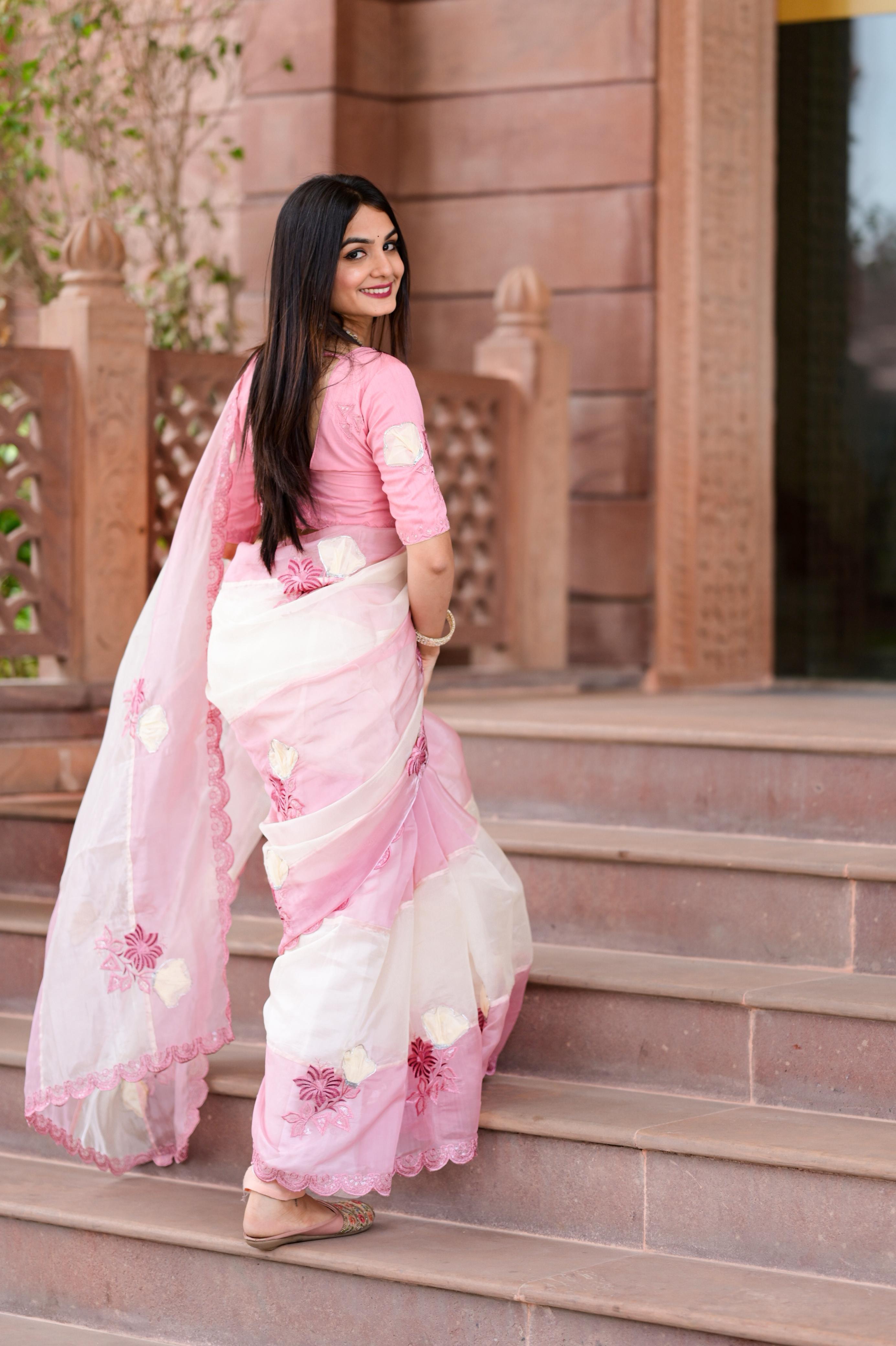 CRYSTAL ORGANZA SAREE