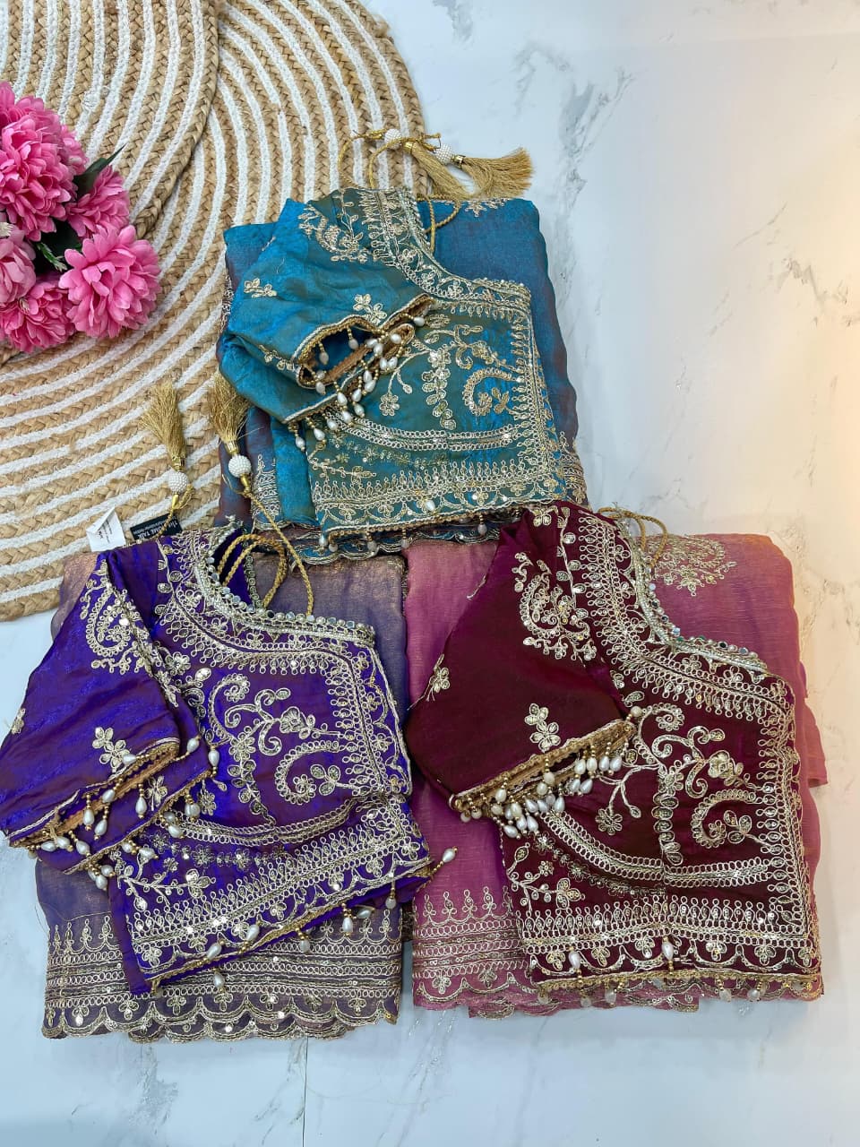 Embroidery Work Trending Saree