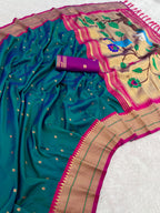 Paithani Saree With Gold Zari Small Motifs