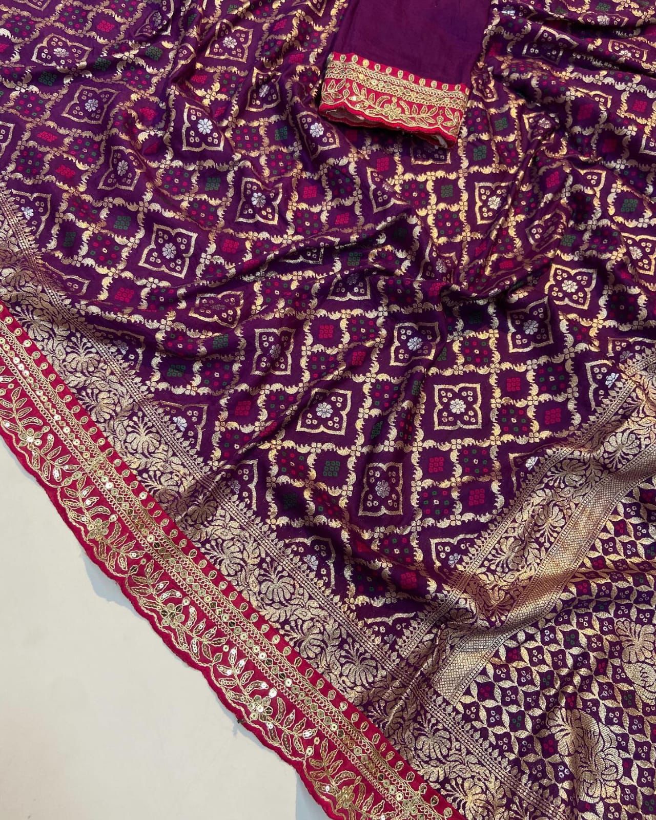 SOFT RUSSIAN BANDHEJ SAREE