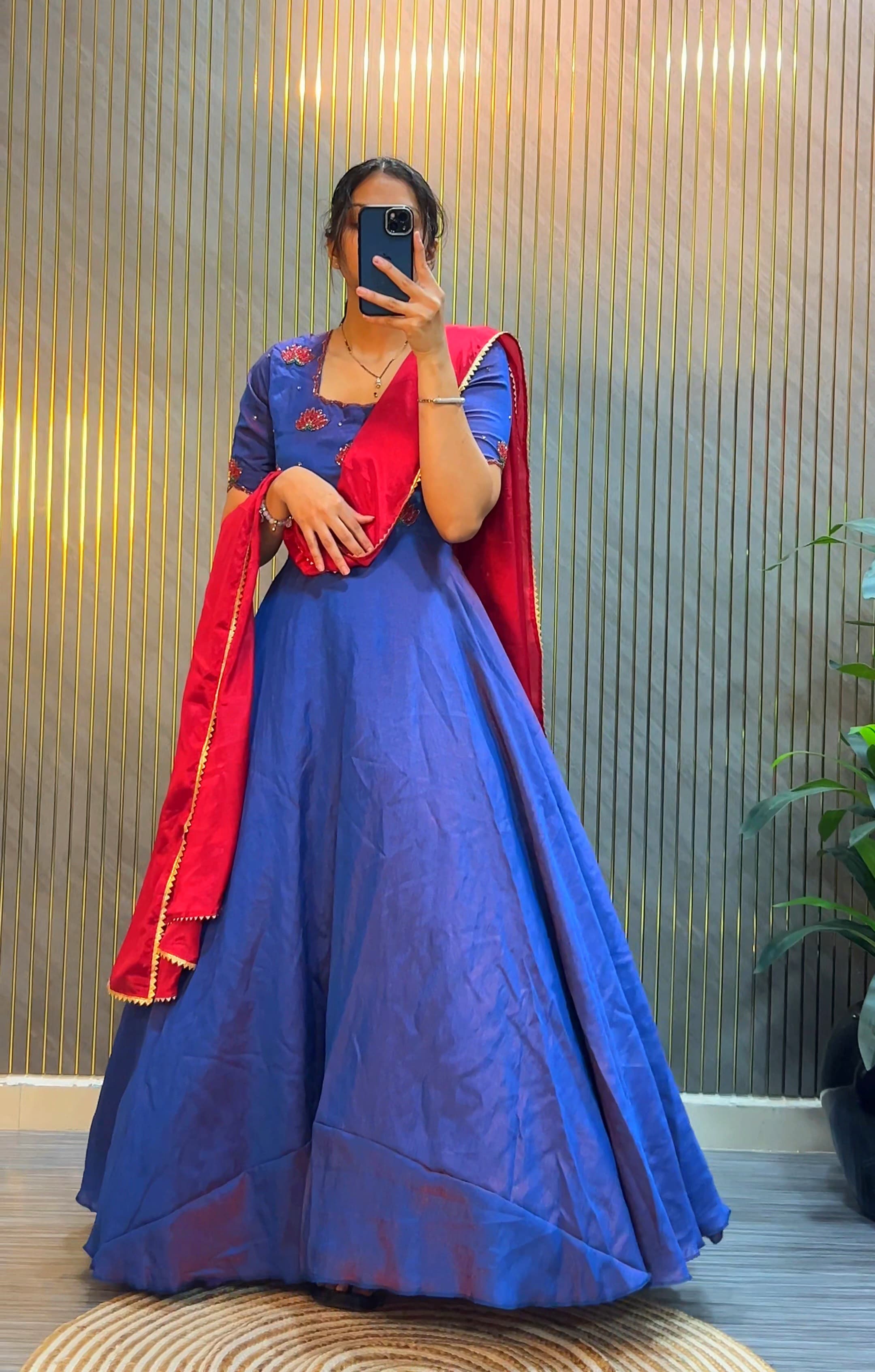 Maggam Hand Work Gown With Duppata