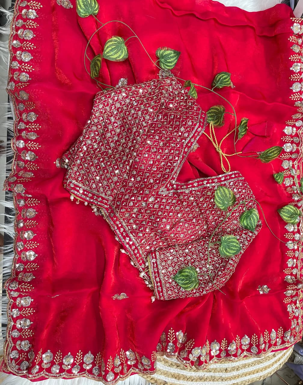 Very Soft nd elegant Rich look fendy sartin Saree