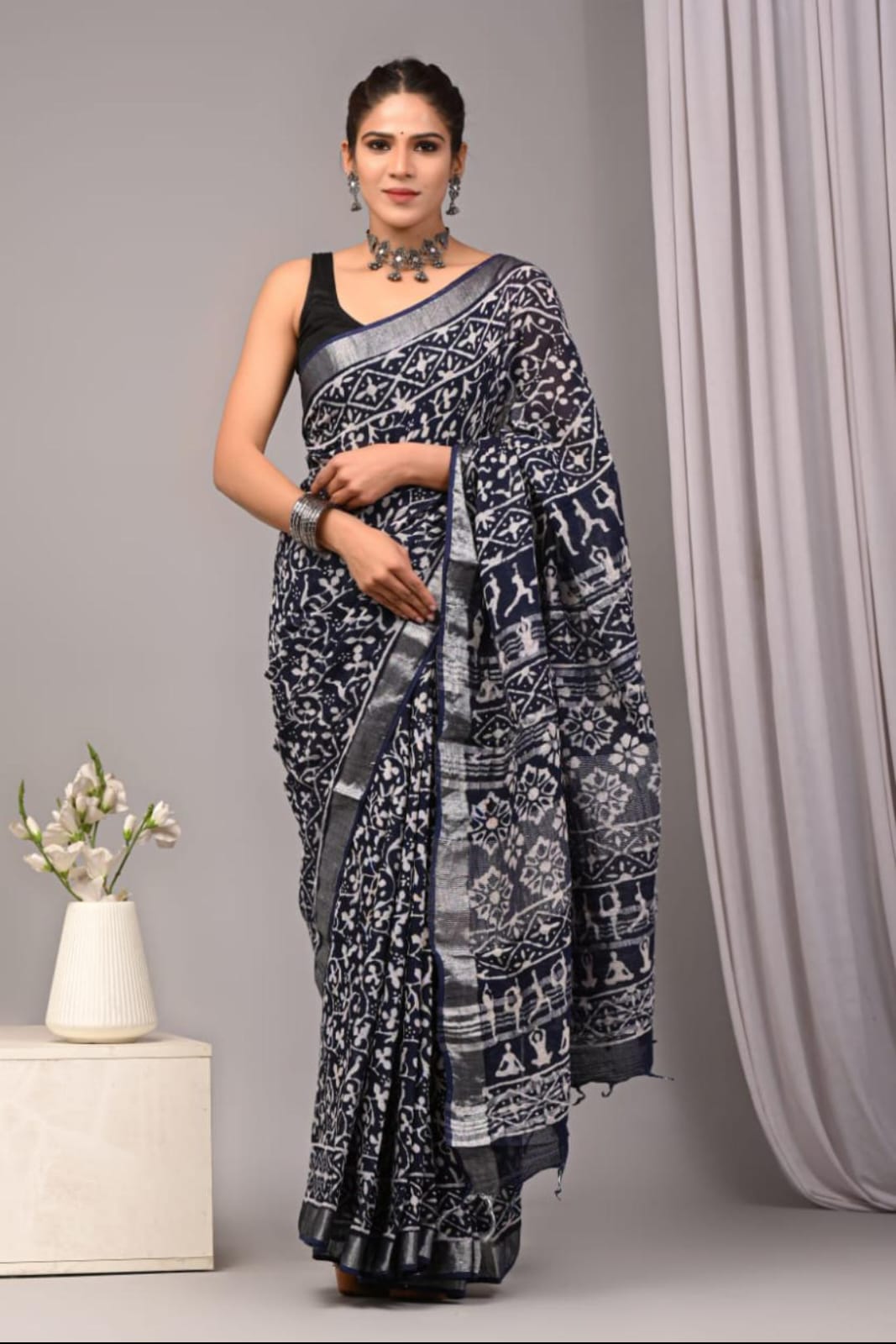 DIGITAL PRINT LINEN SAREE