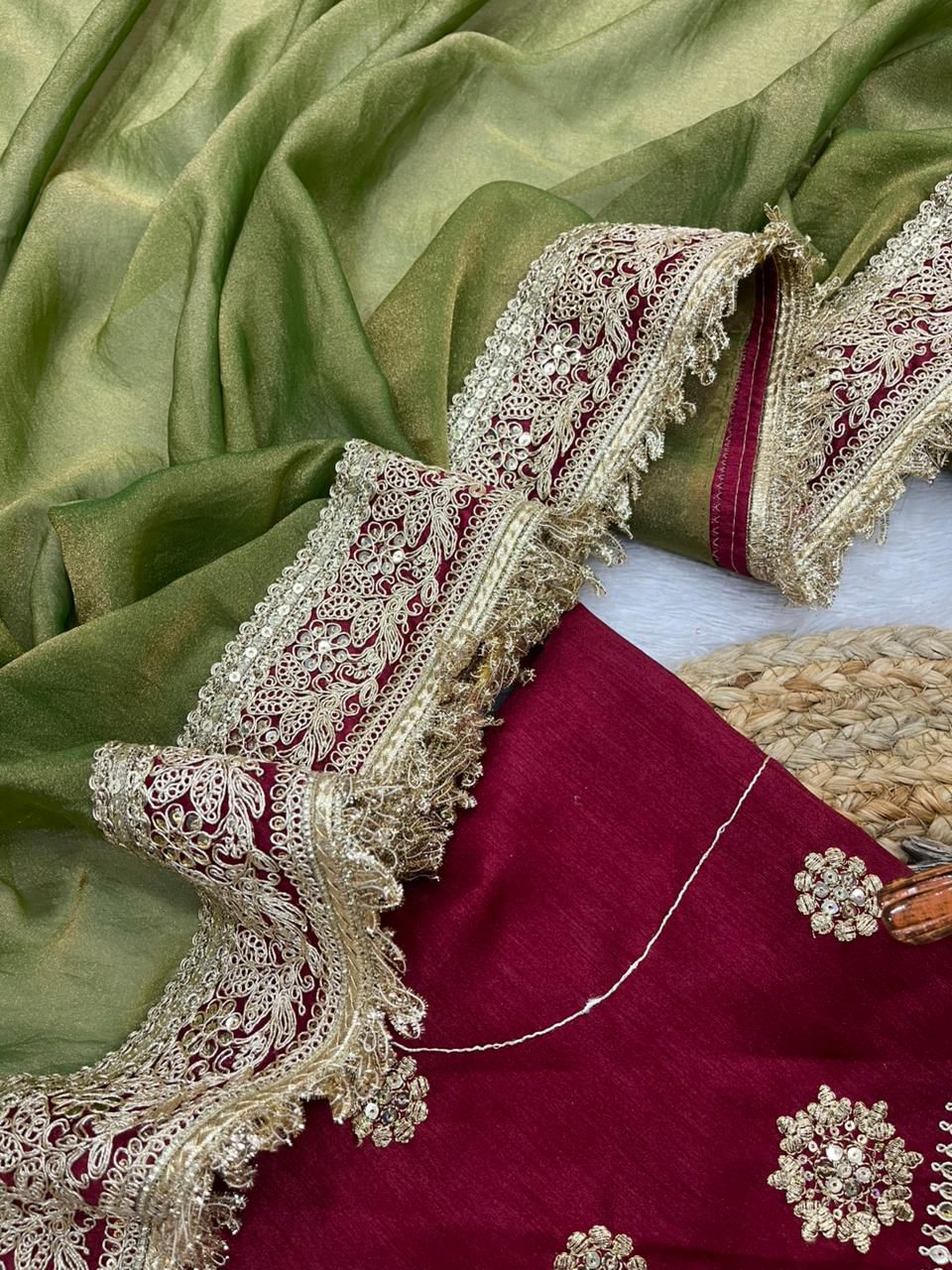 TRADING KAJAL  MOCHA SILK SAREE