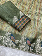 OURE TUSSER SILK DIGITAL PRINT SAREE