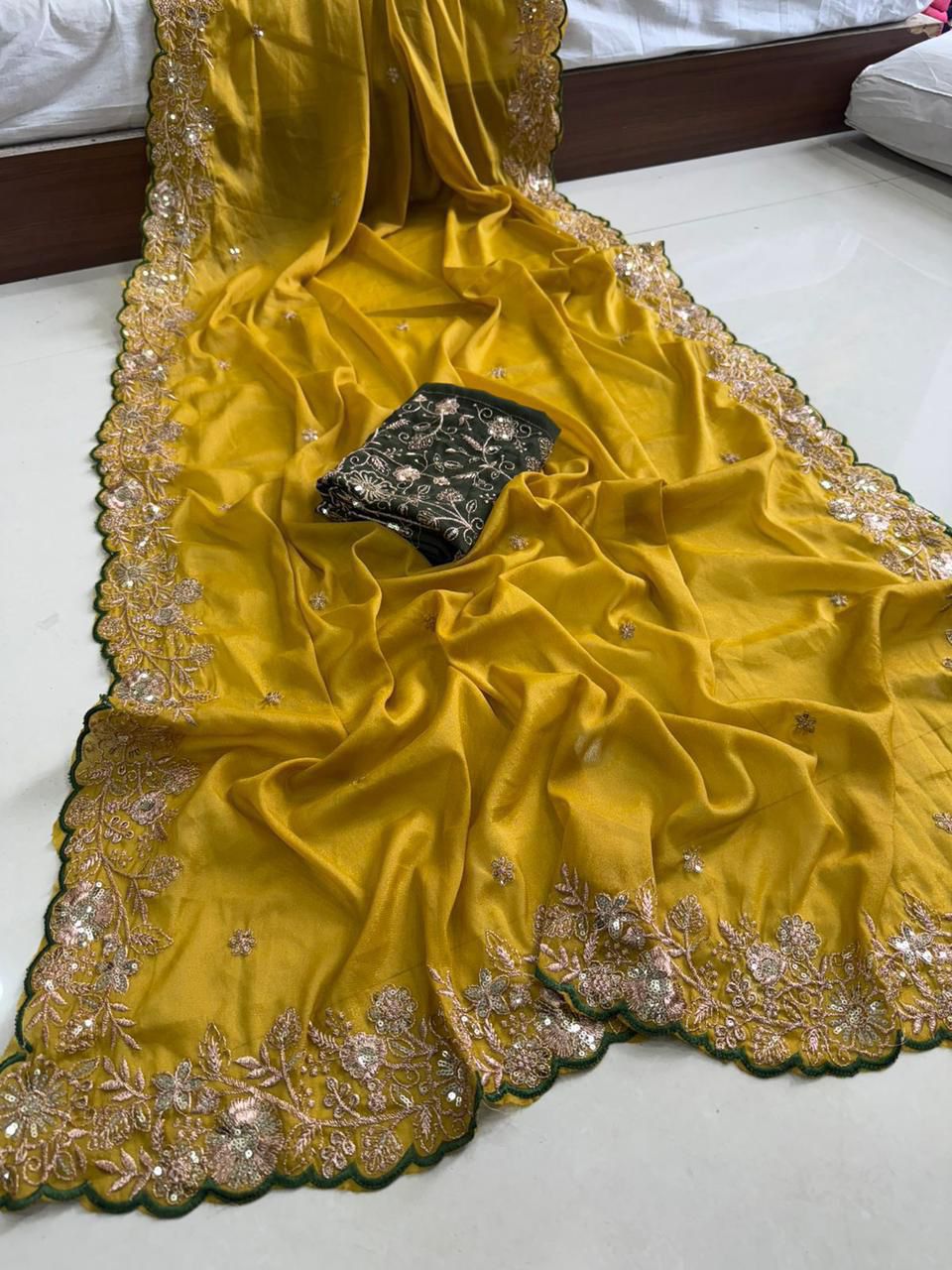 Star Georgette Sequence Work Saree