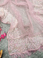 Soft Net Wedding Pink Saree
