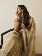 Soft Crunchy Silk Gold Wedding Saree