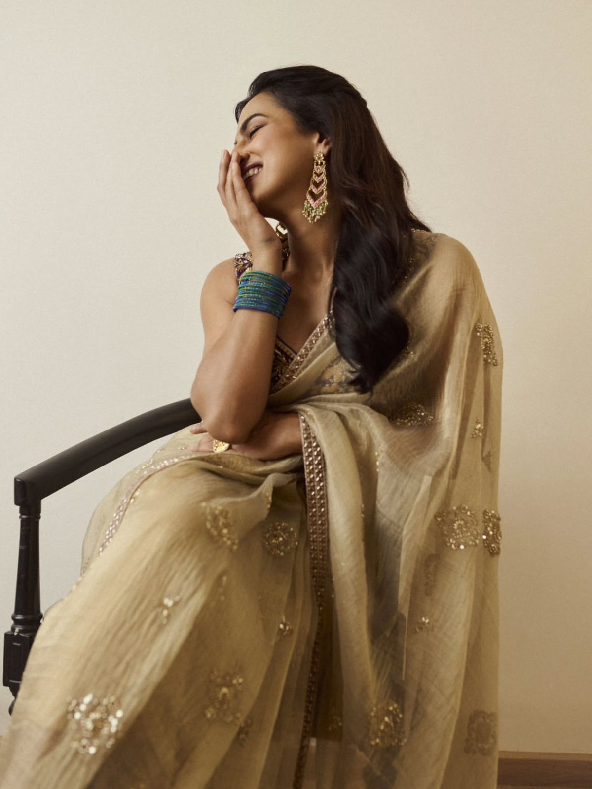 Soft Crunchy Silk Gold Wedding Saree