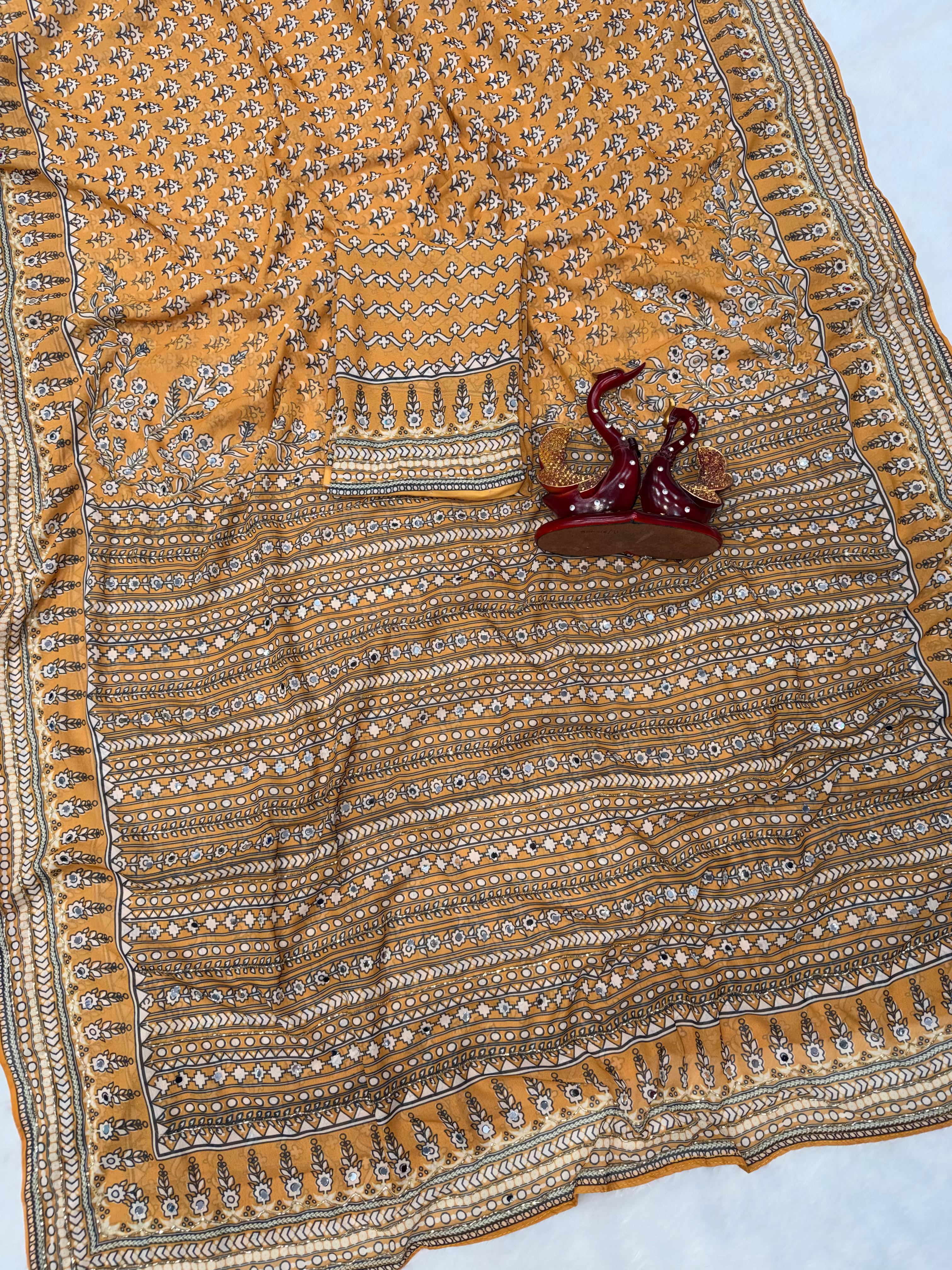 Bollywood sparkling Beauty Fox Georgette Saree