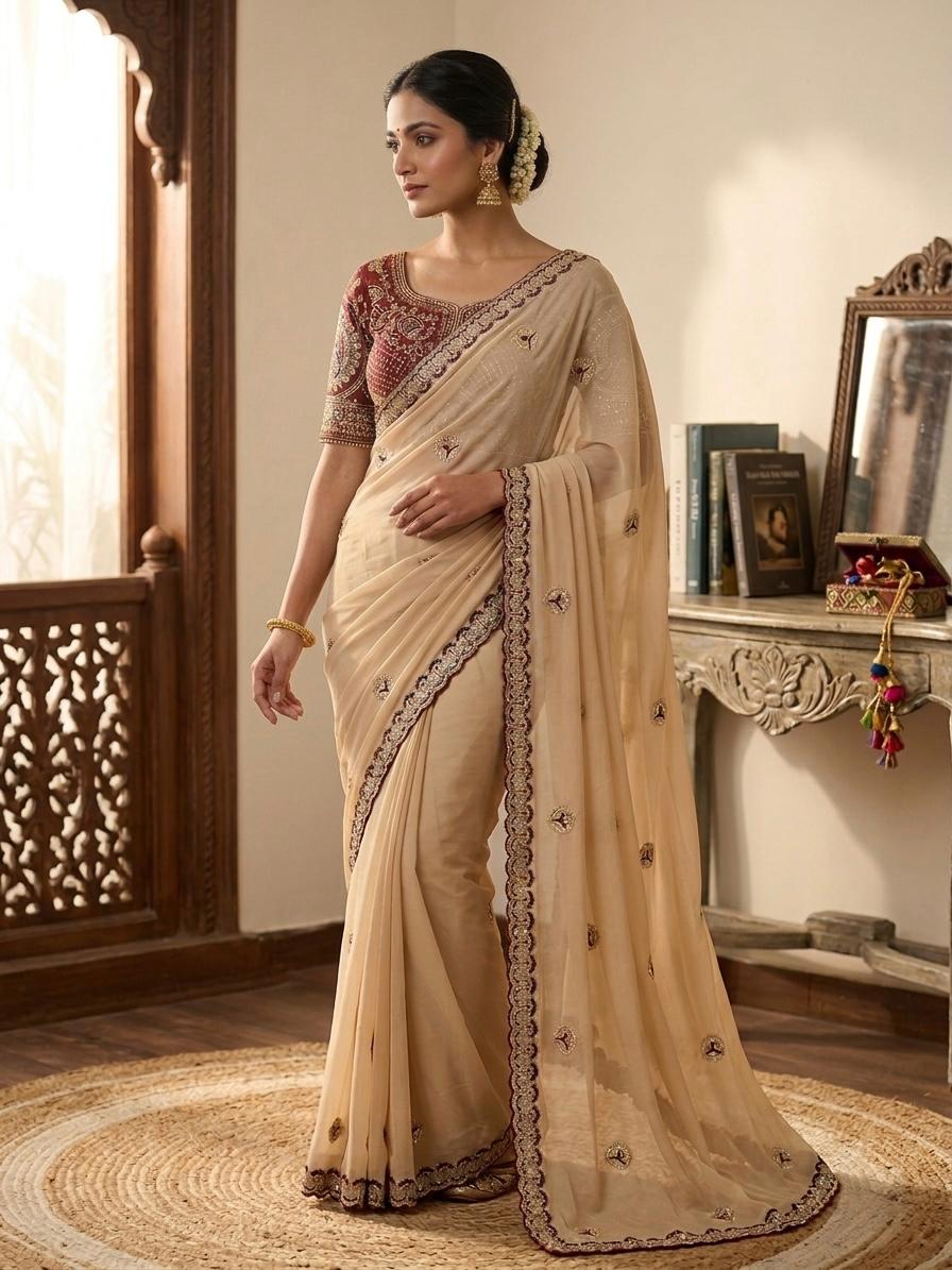 Soft Two Tone Rangoli Silk Saree