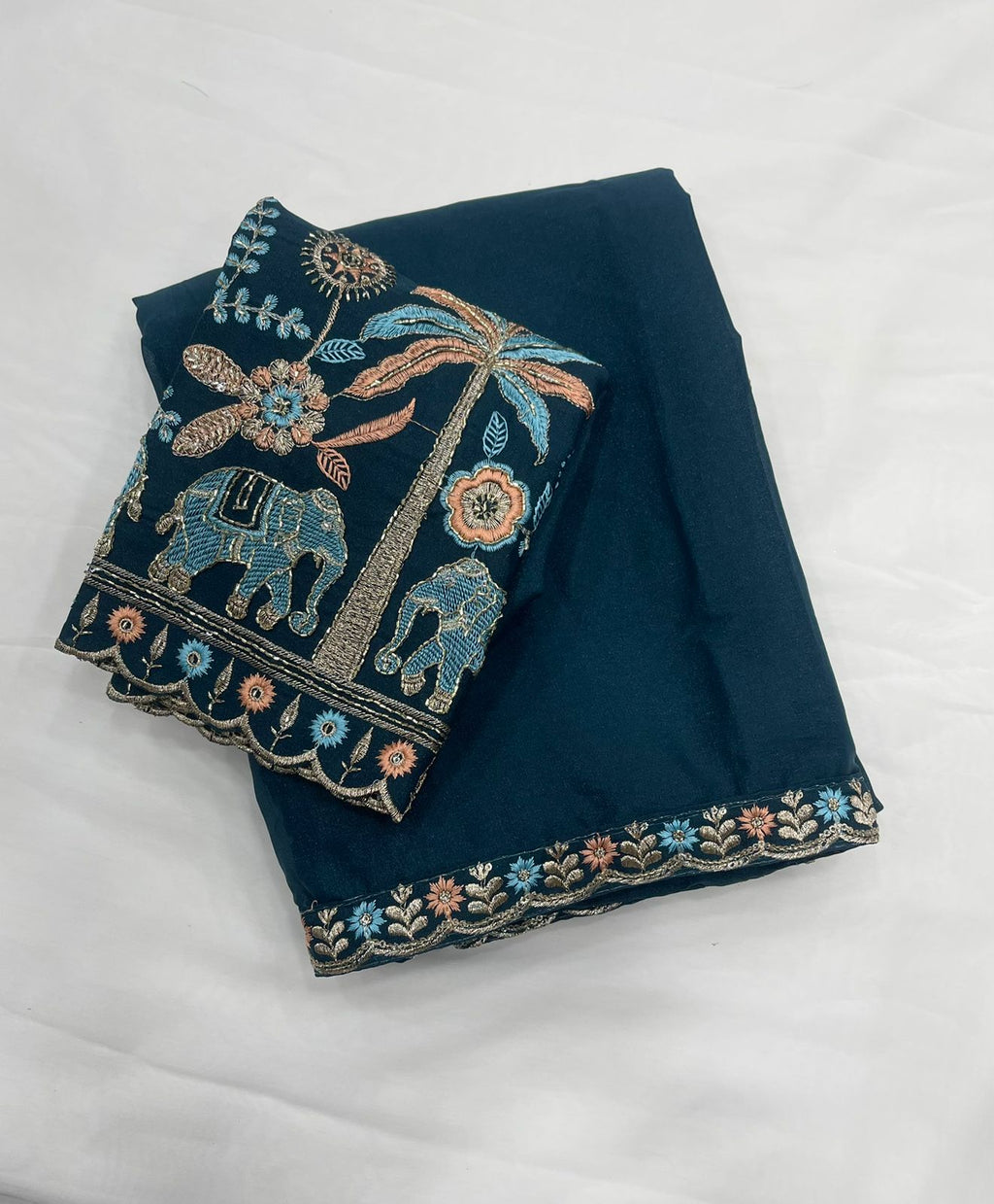 Star Georgette Multi Emrodairy Sequence Saree