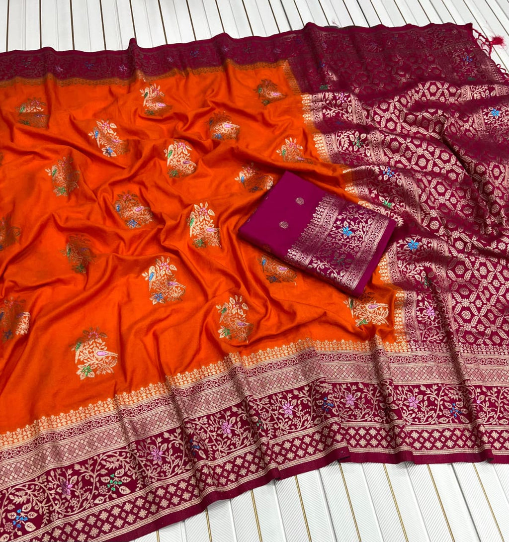 Pure Khaddi Crep Georgette Antique Colour Saree