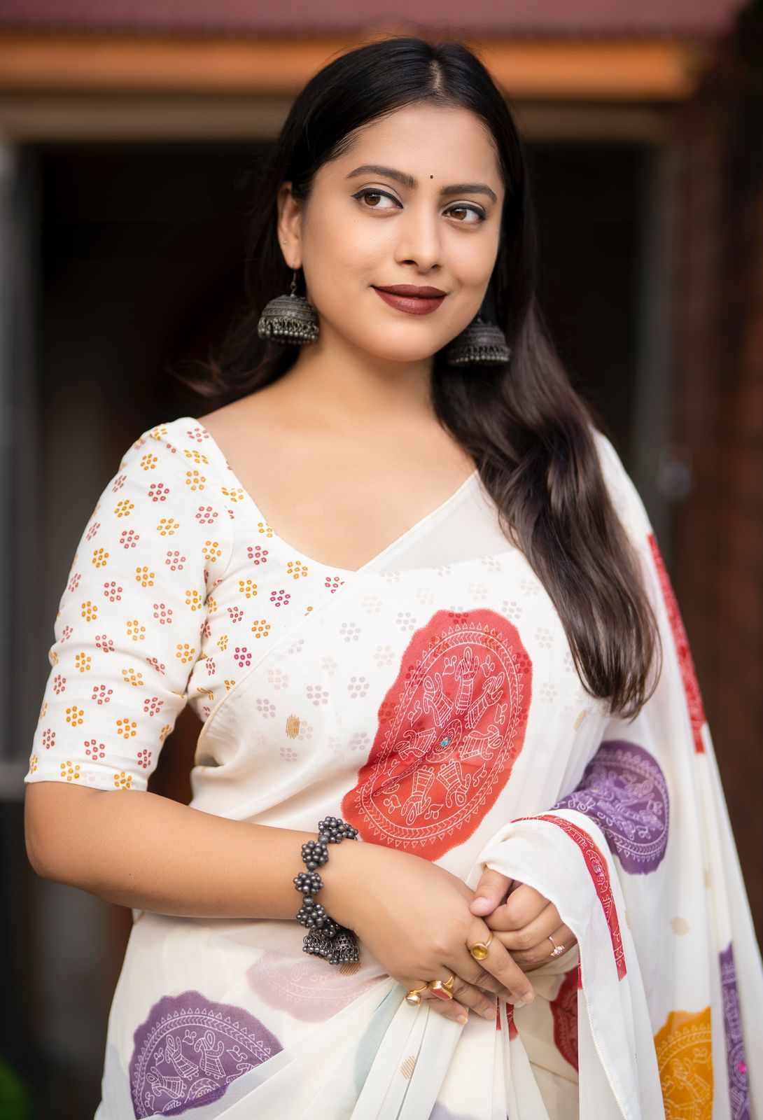 New  bhandani Georgette Saree