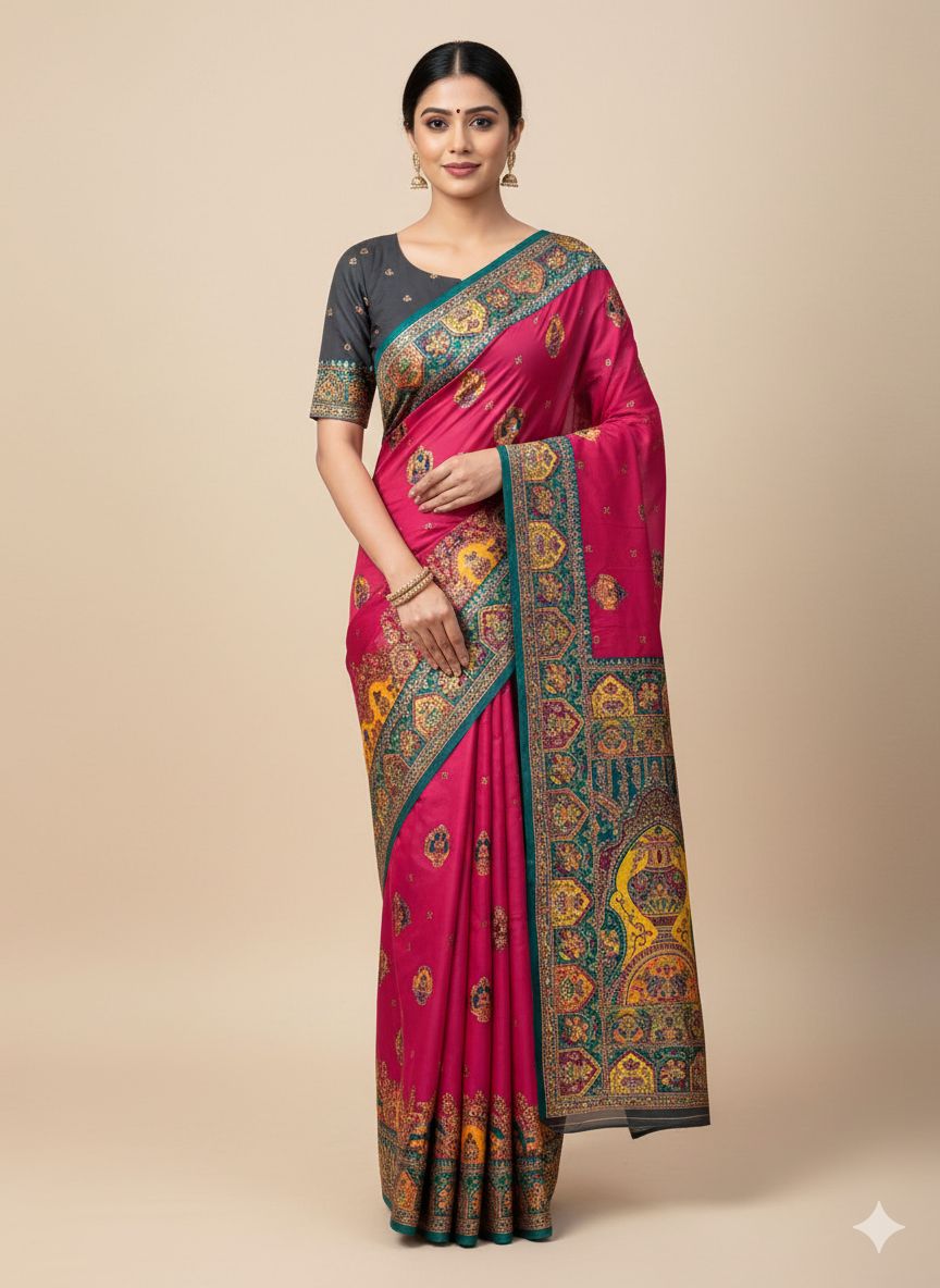 Stunning Pashmina Paithani Silk Saree
