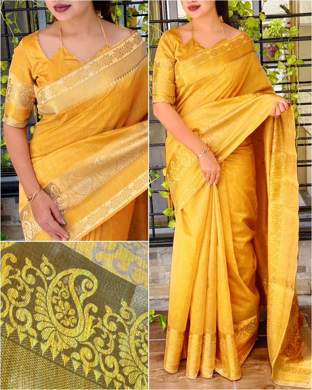 Zari Weaving Jacquard Assam Silk Saree