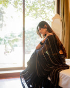 Georgette Sequence Work Black Saree