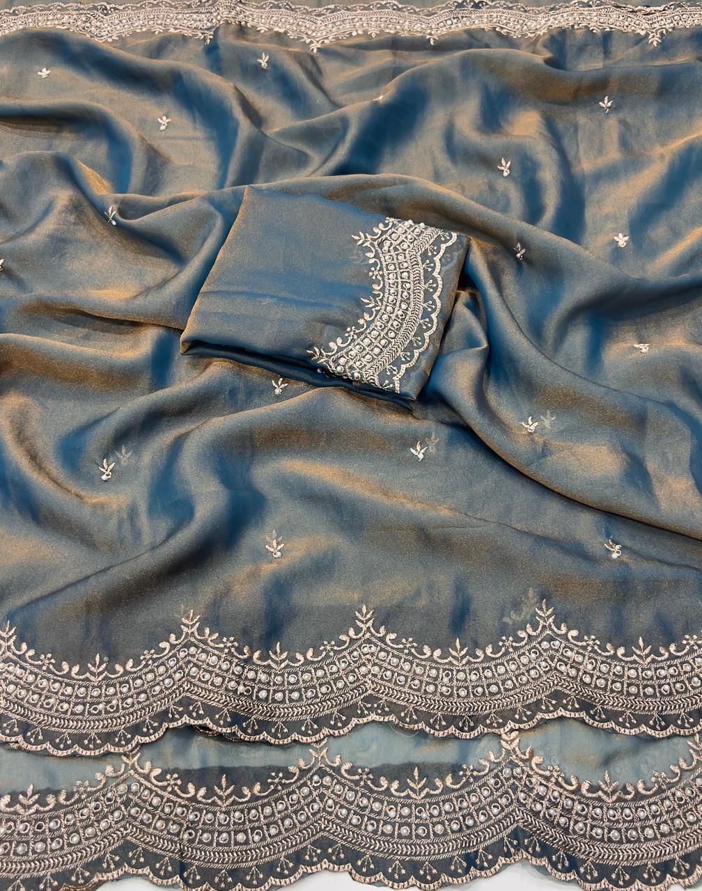 Multi Emrodairy Work Saree