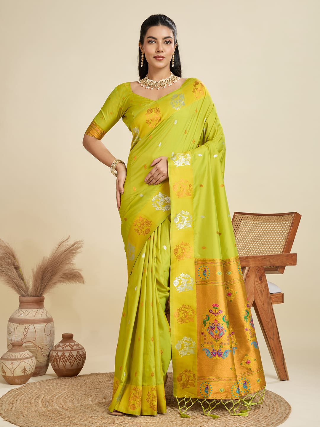 Pure Soft Kanjivaram Paithani silk saree