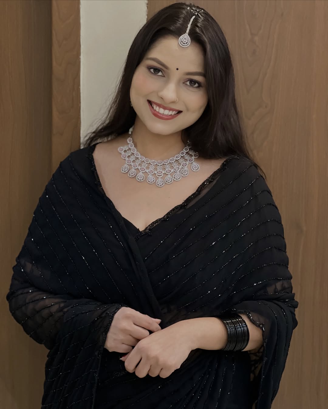 Fox Georgette Wedding Saree With Beautiful Khatli