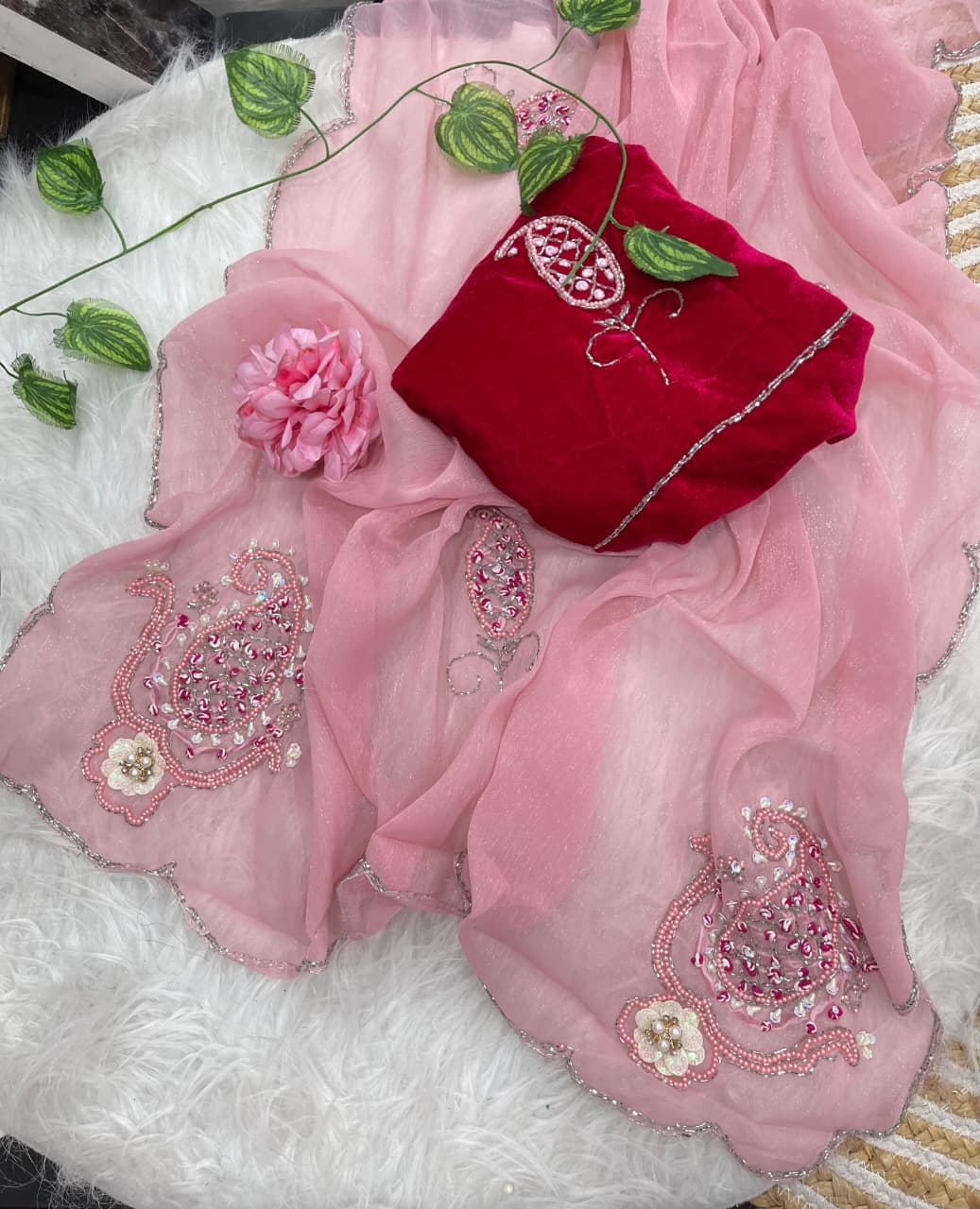 Pure soft nd elegant Shimmer silk saree