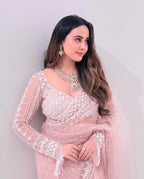 Soft Net Wedding Pink Saree