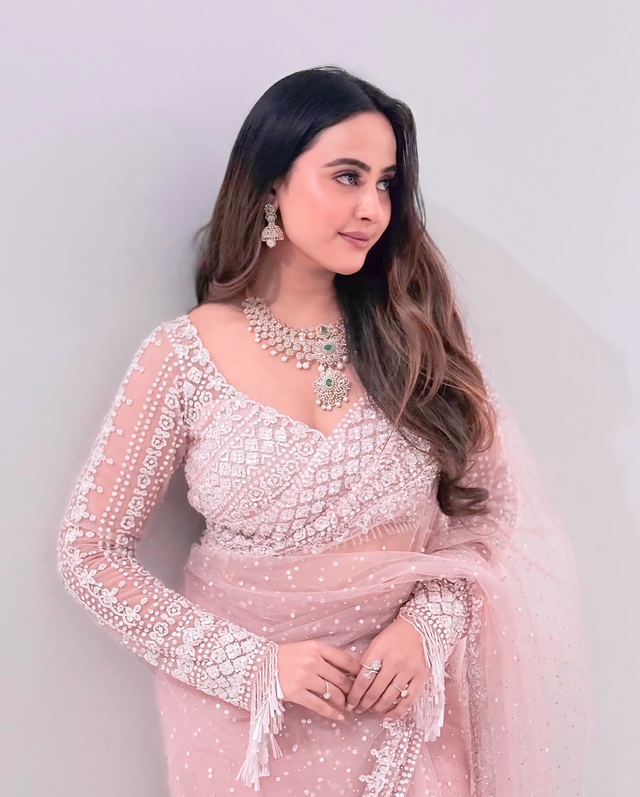 Soft Net Wedding Pink Saree