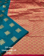 Vintage Style Borderless Soft Silk Woven Saree