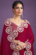 Wedding Premium fandy Satin fabrics Trisha Saree