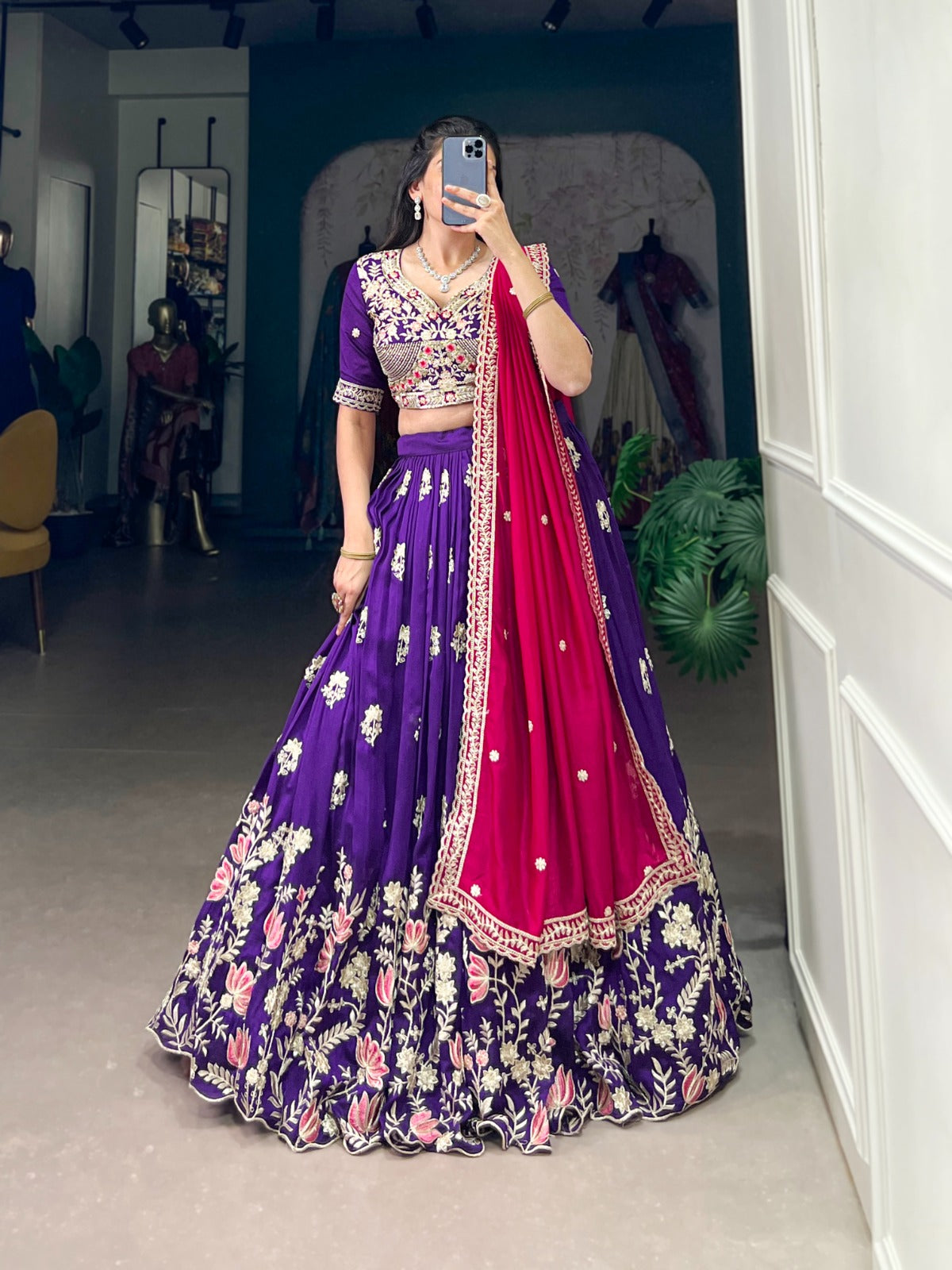 Keshvi Vichitra Silk Lahenga Choli