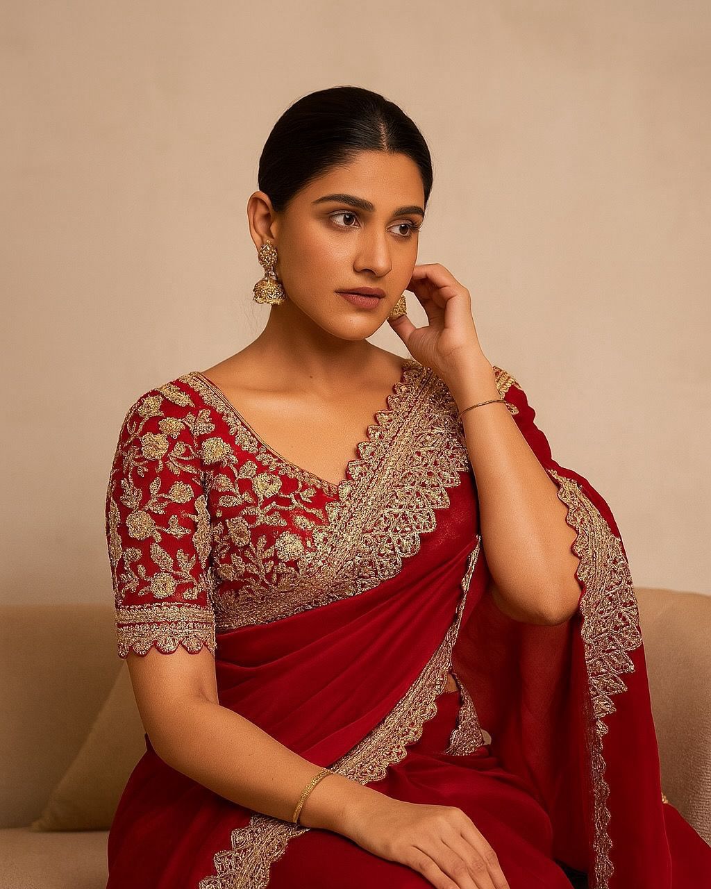 Fancy Fendy Satin Fabric Saree
