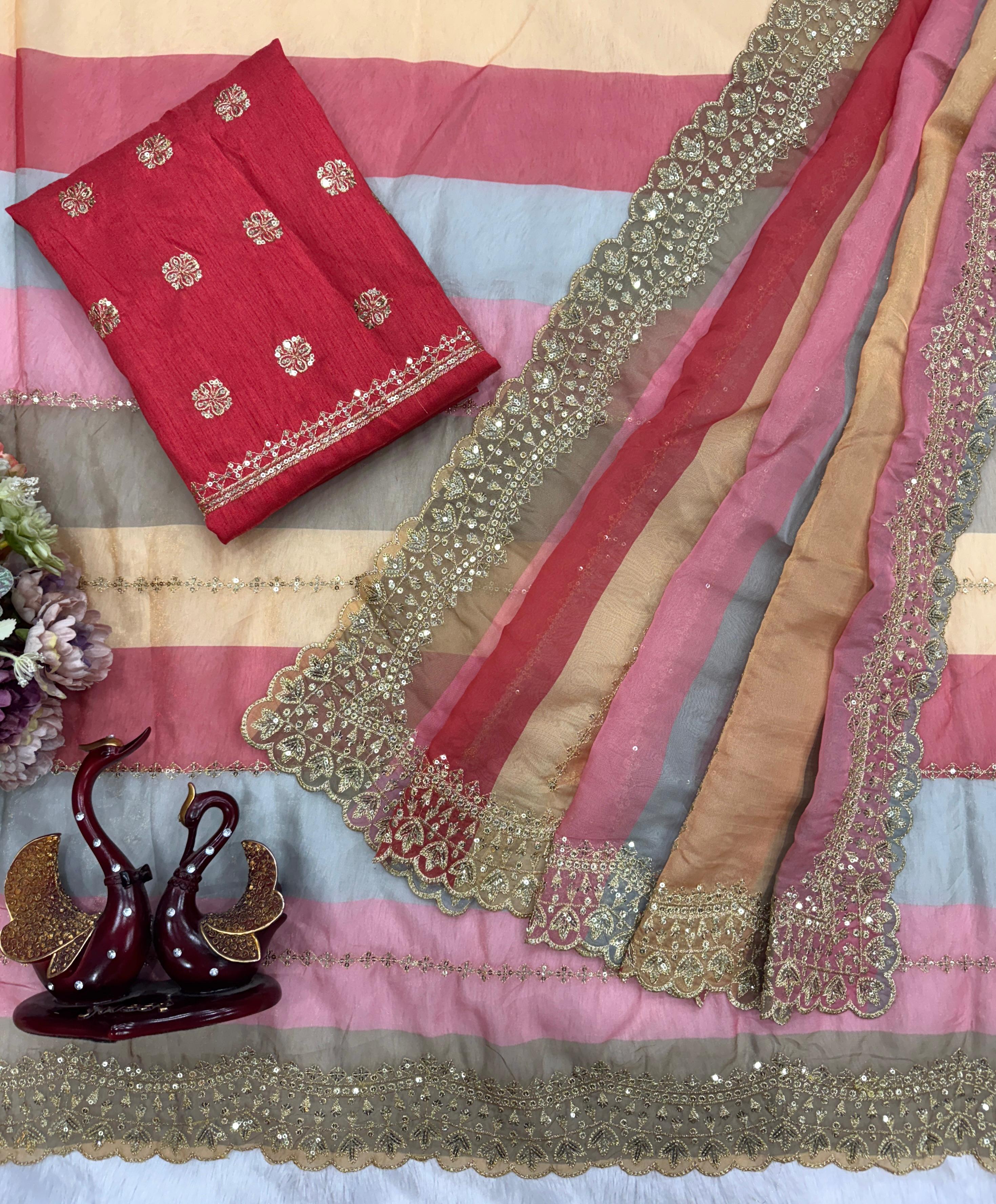 Goldy Silk With Beautiful Print Saree