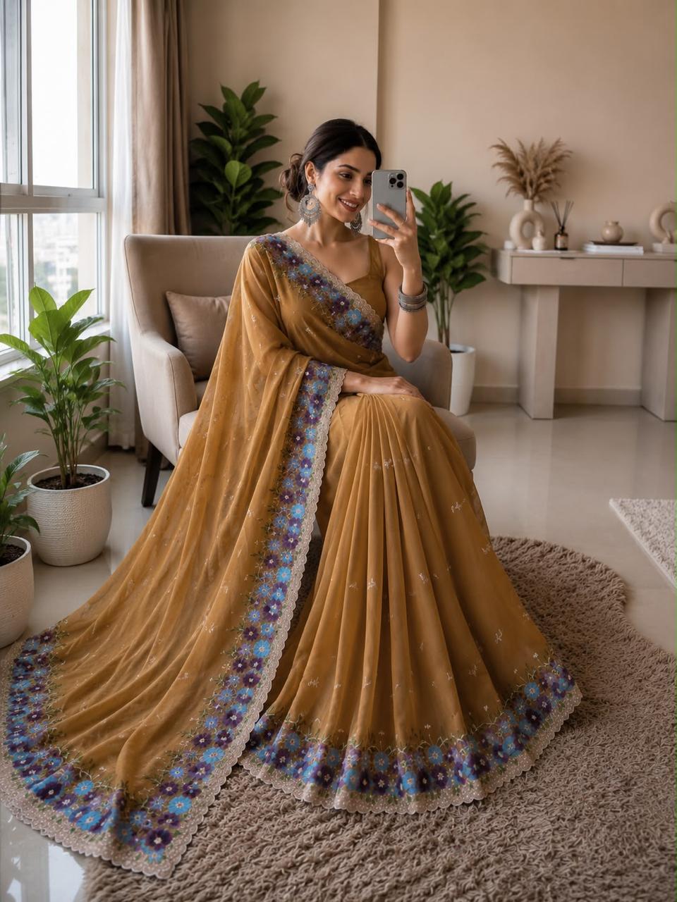 Soft Crush SilkFabric Saree