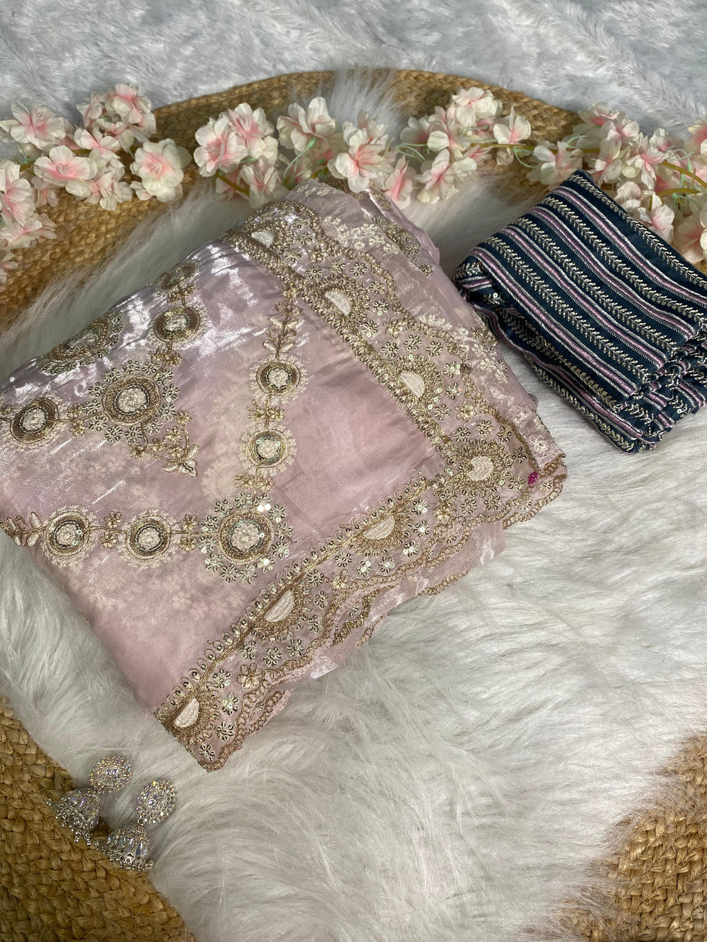 SOFT SATIN ORGANZA SAREE