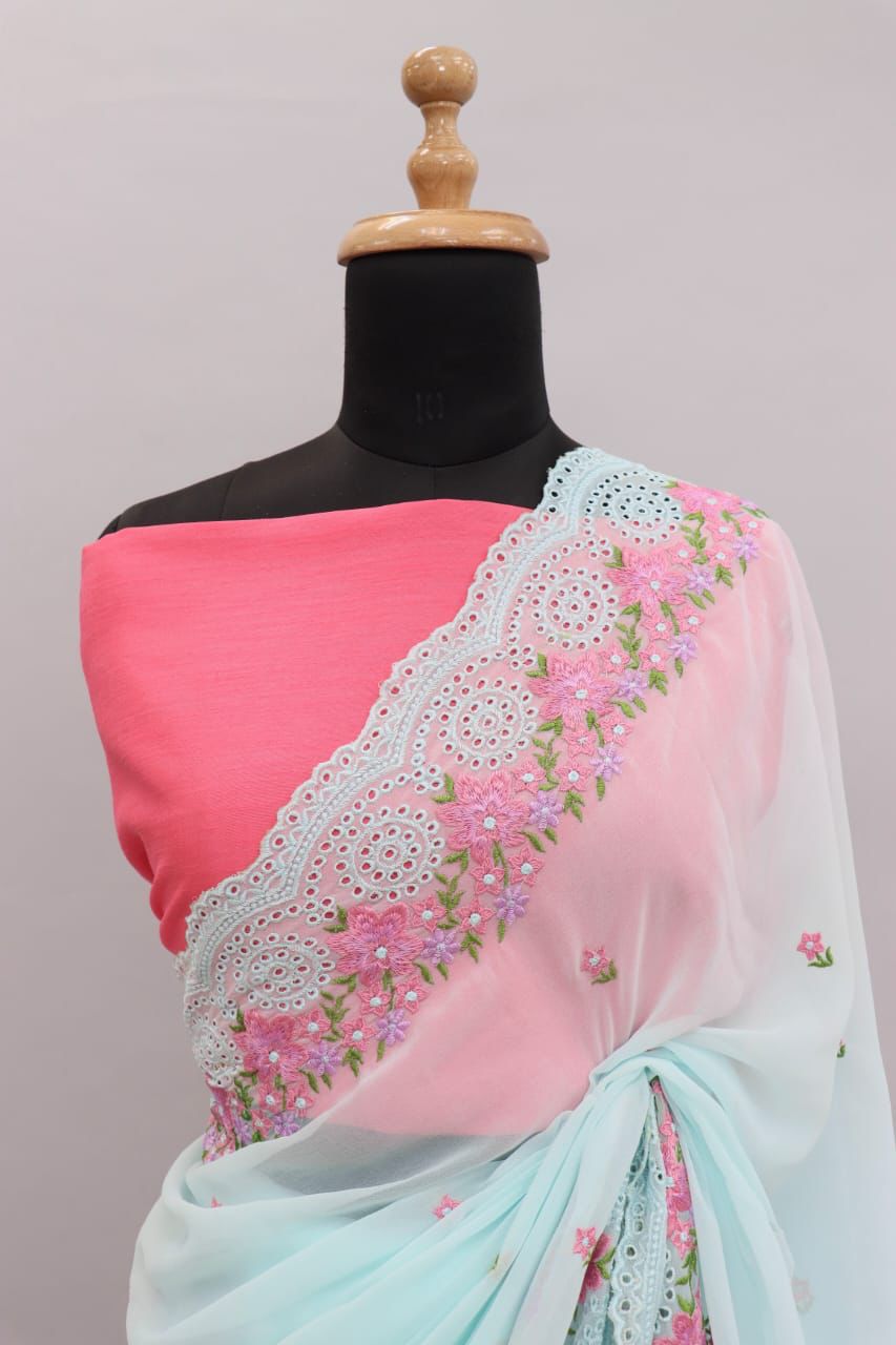 Embroidery Work Georgette Saree