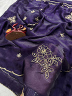 Soft  Space Silk Purple Saree