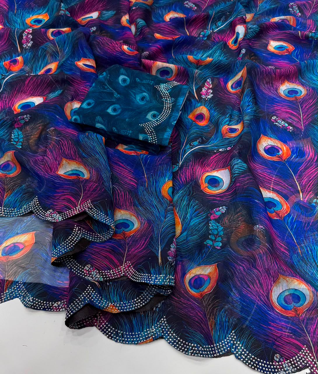 Soft Georgette Mosaic digital Print Saree