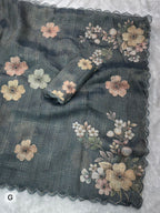 TISSUE COTTON DIGITAL PRINT SAREE