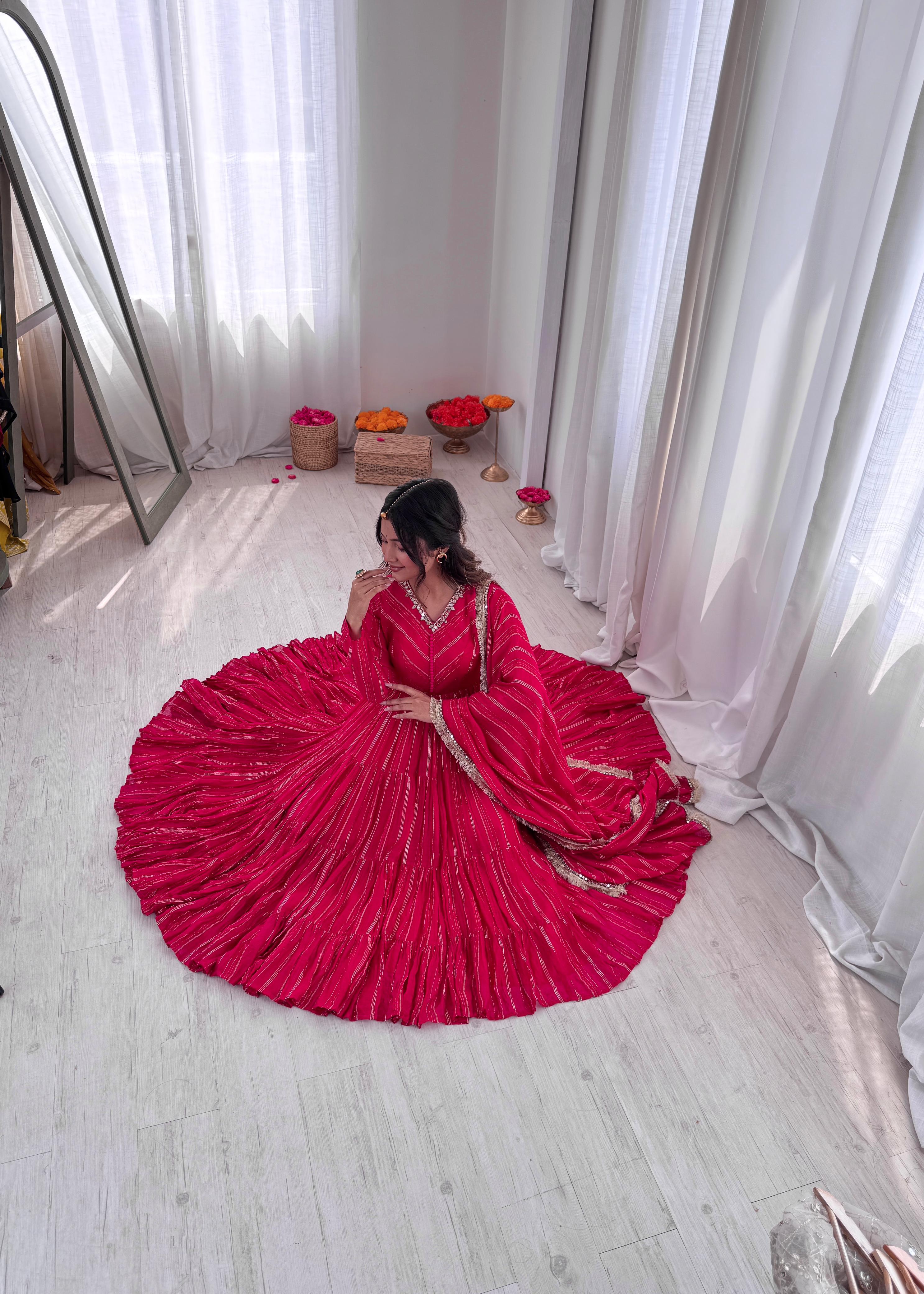 Women’s Ethnic Wear Ruffle Gown