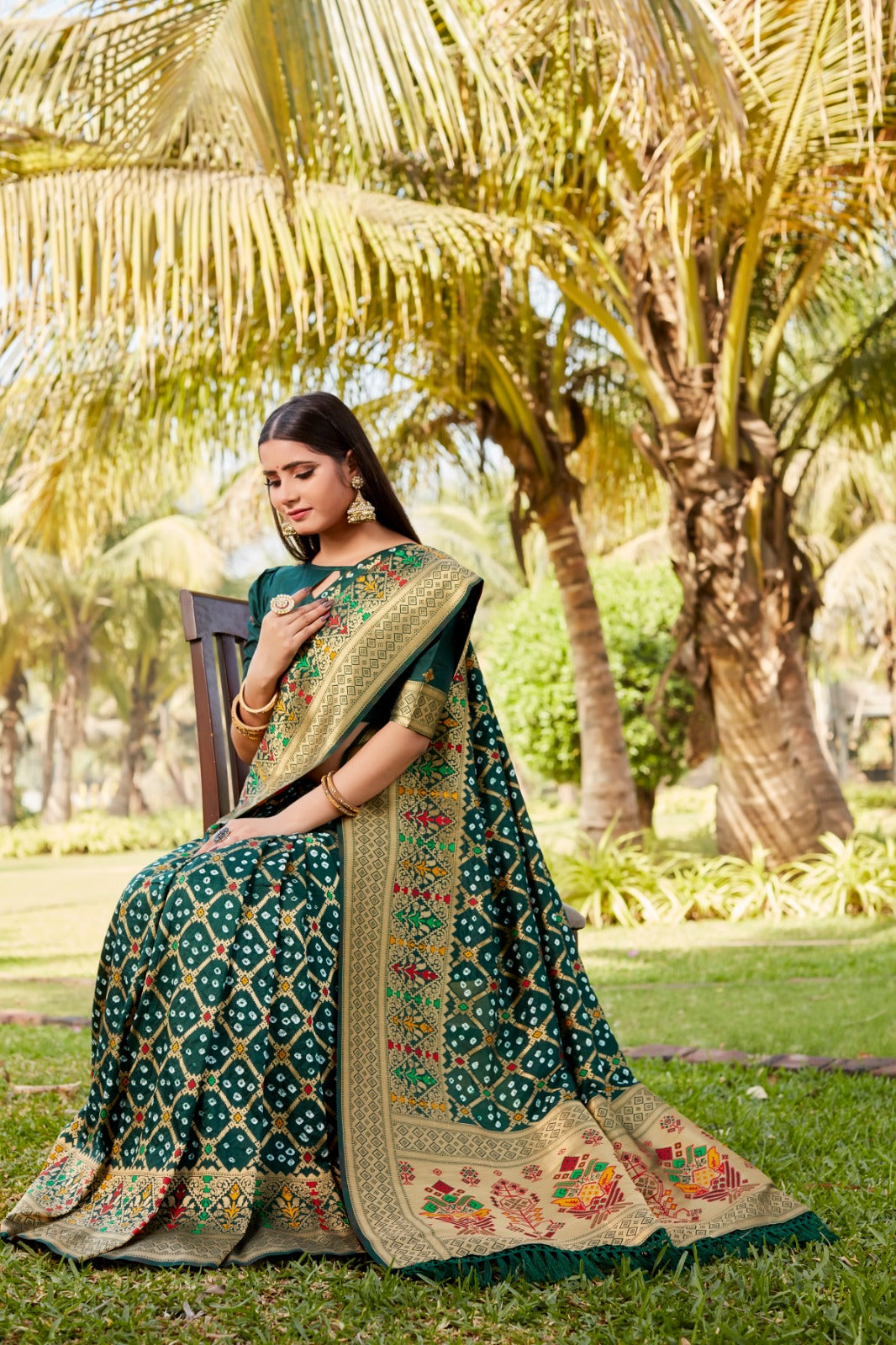 Pure Gharchola Bandhej silk saree