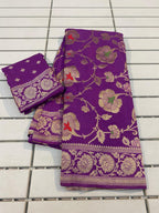 BEAUTIFUL GOLD ZARI WEAVING SAREE