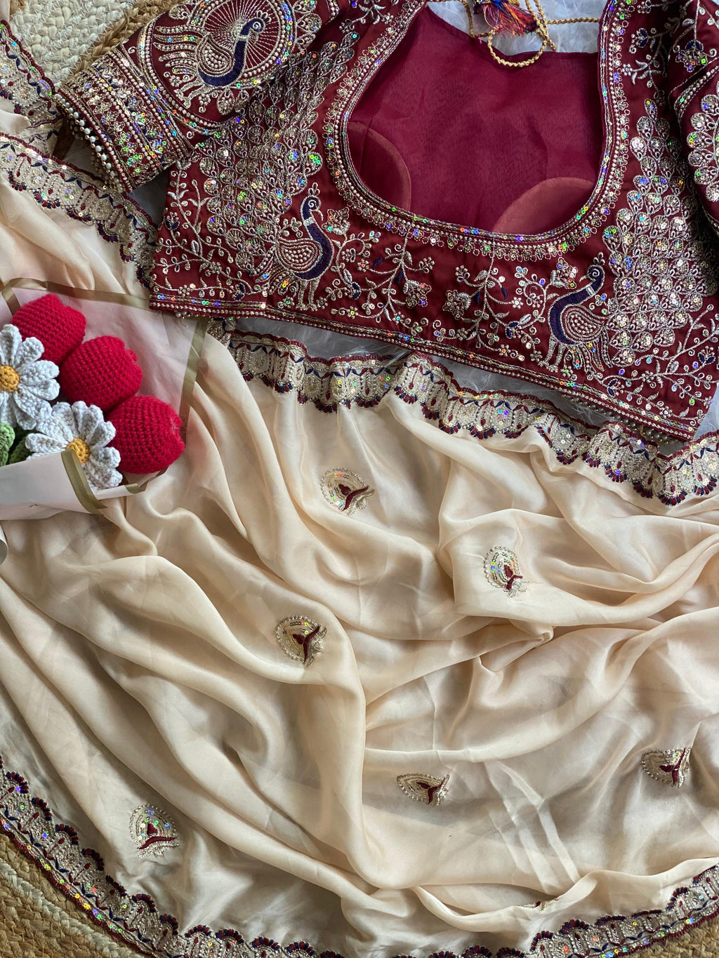 Soft Two Tone Rangoli Silk Saree