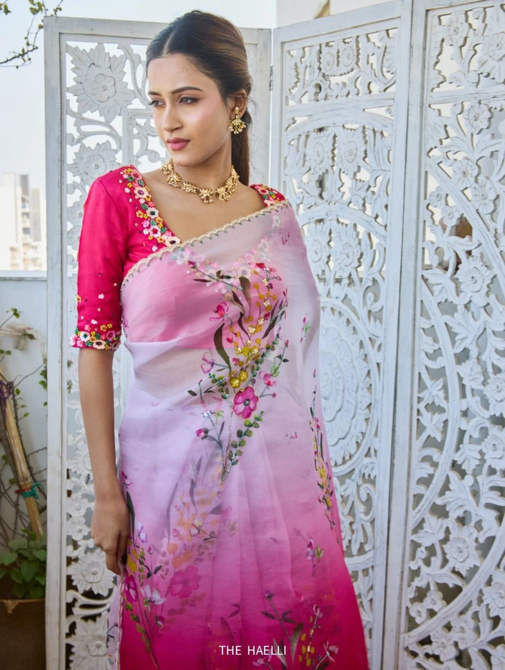 Soft Tebby Silk Pink Saree