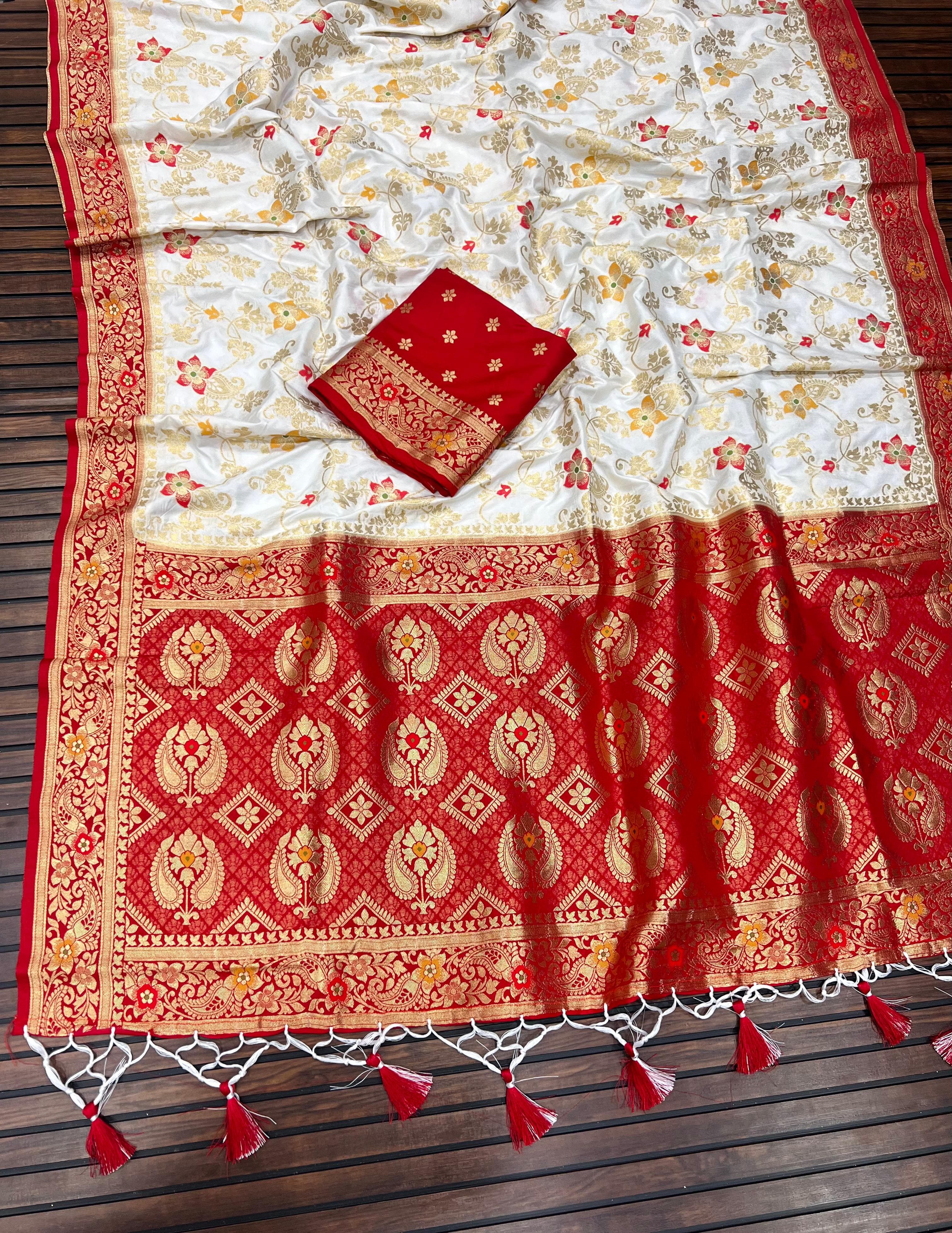DOLLA SILK WHITE SAREE