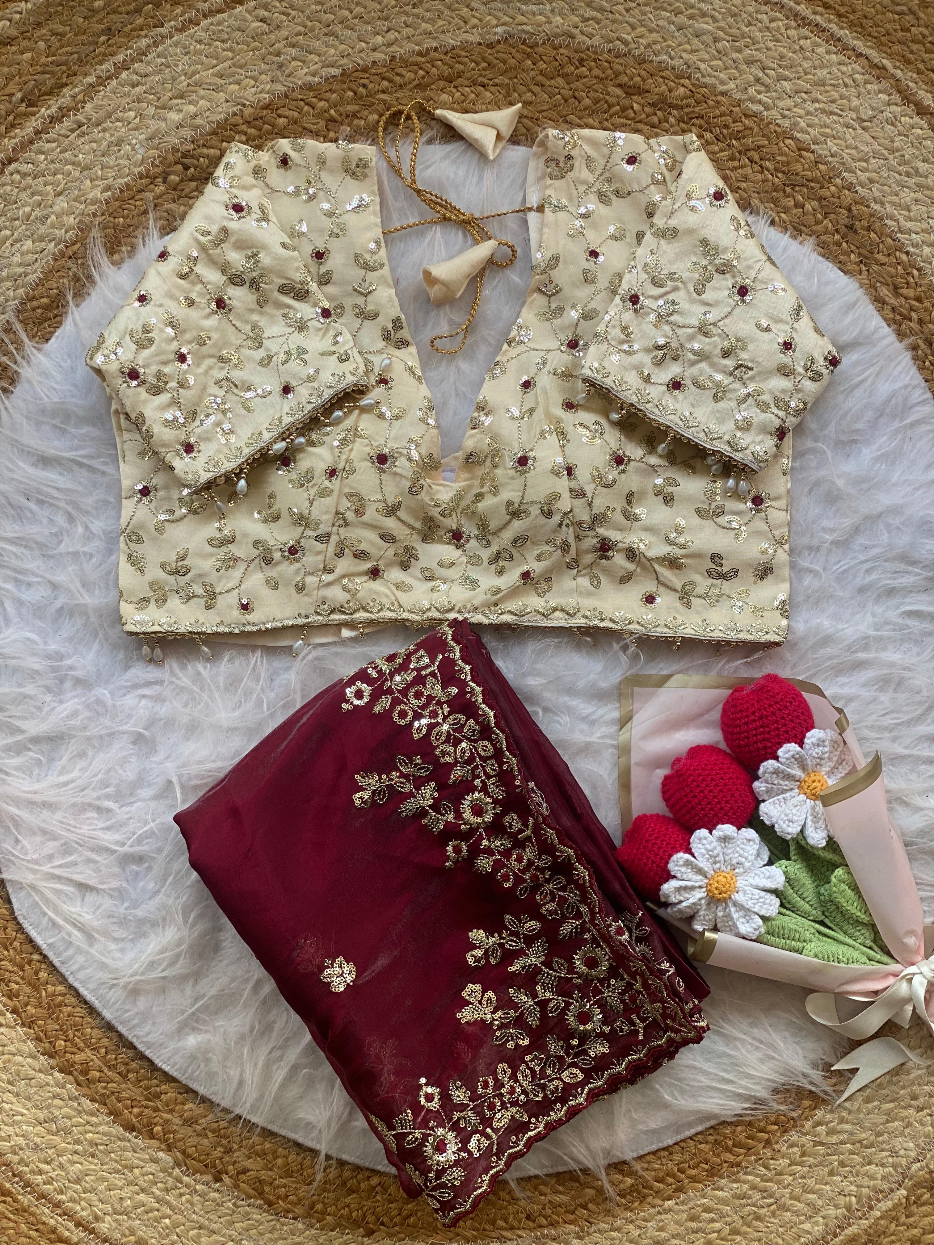 Wedding Perfect Soft Satin Silk Sequence Saree