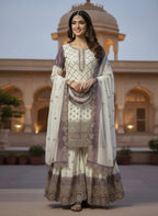 Party Wear  Heavy Dual Tone Peding Star  Top Plazzo & Dupatta Set