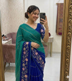 Crunchy pedding Embroidery & sequence Saree